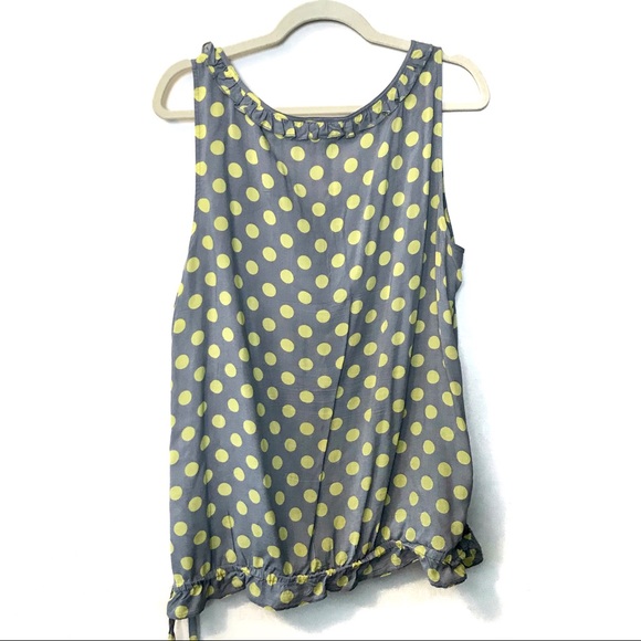 Cato xl grey yellow polka dot sleeveless blouse - Picture 5 of 5